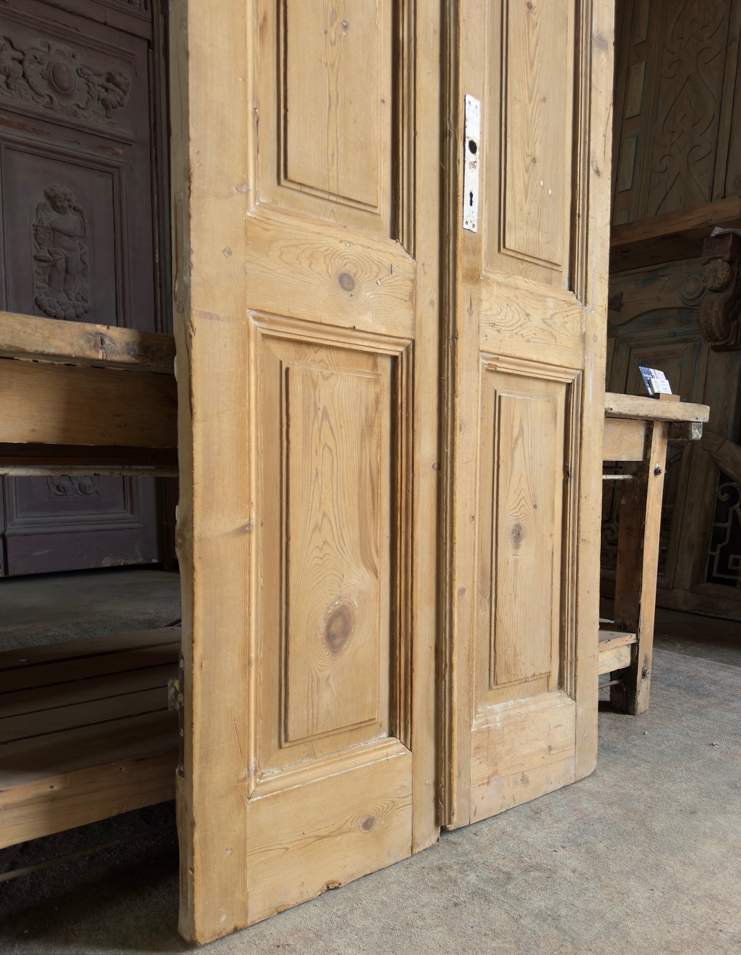 2 Panel Antique Solid French Doors - 35x97.5 K318