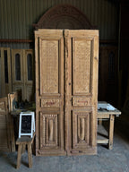 Hand Carved Solid Antique French Doors - 43.5x87.75 J109