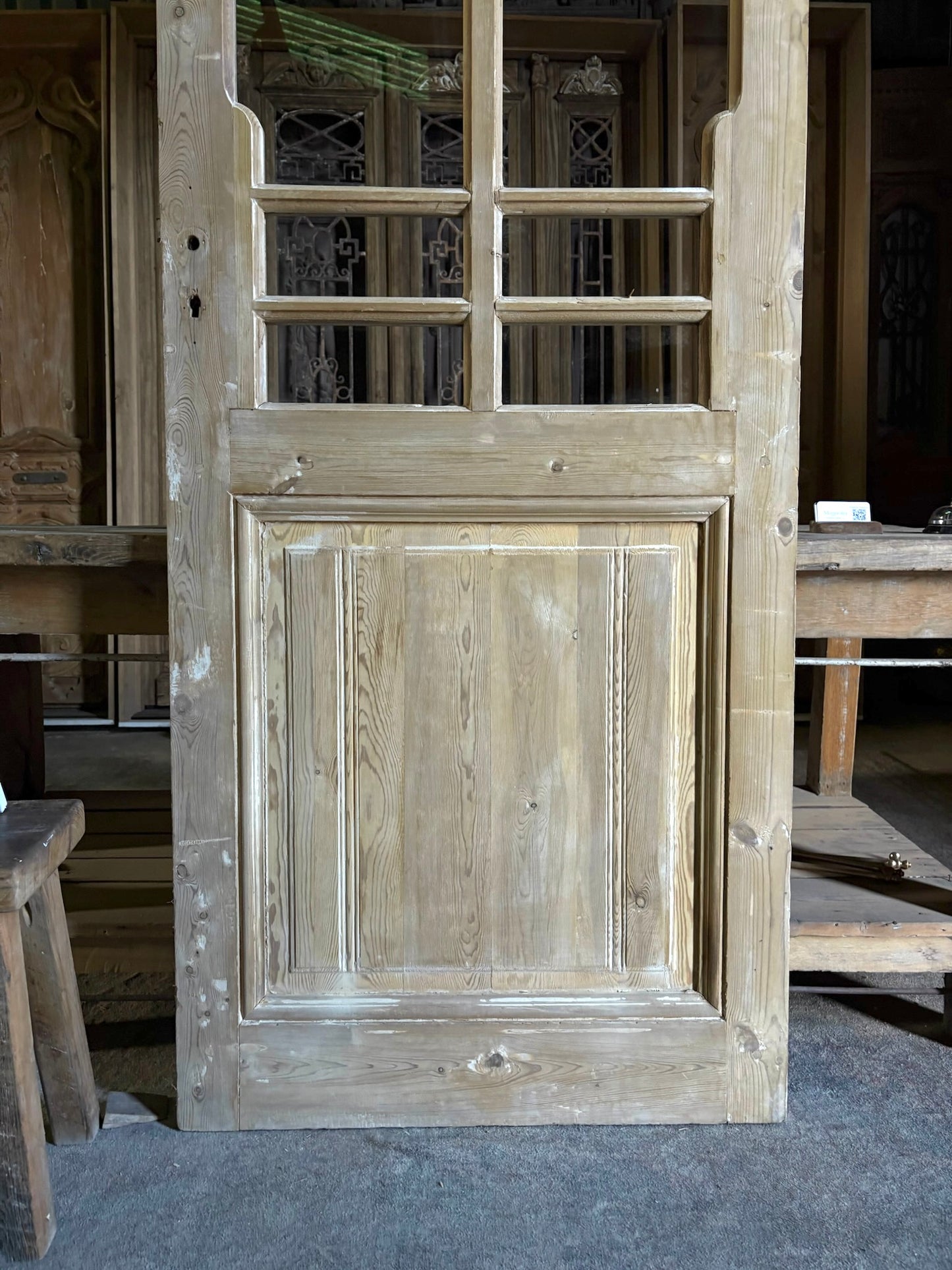 European Antique Glass Single Door - 32x83 - L61