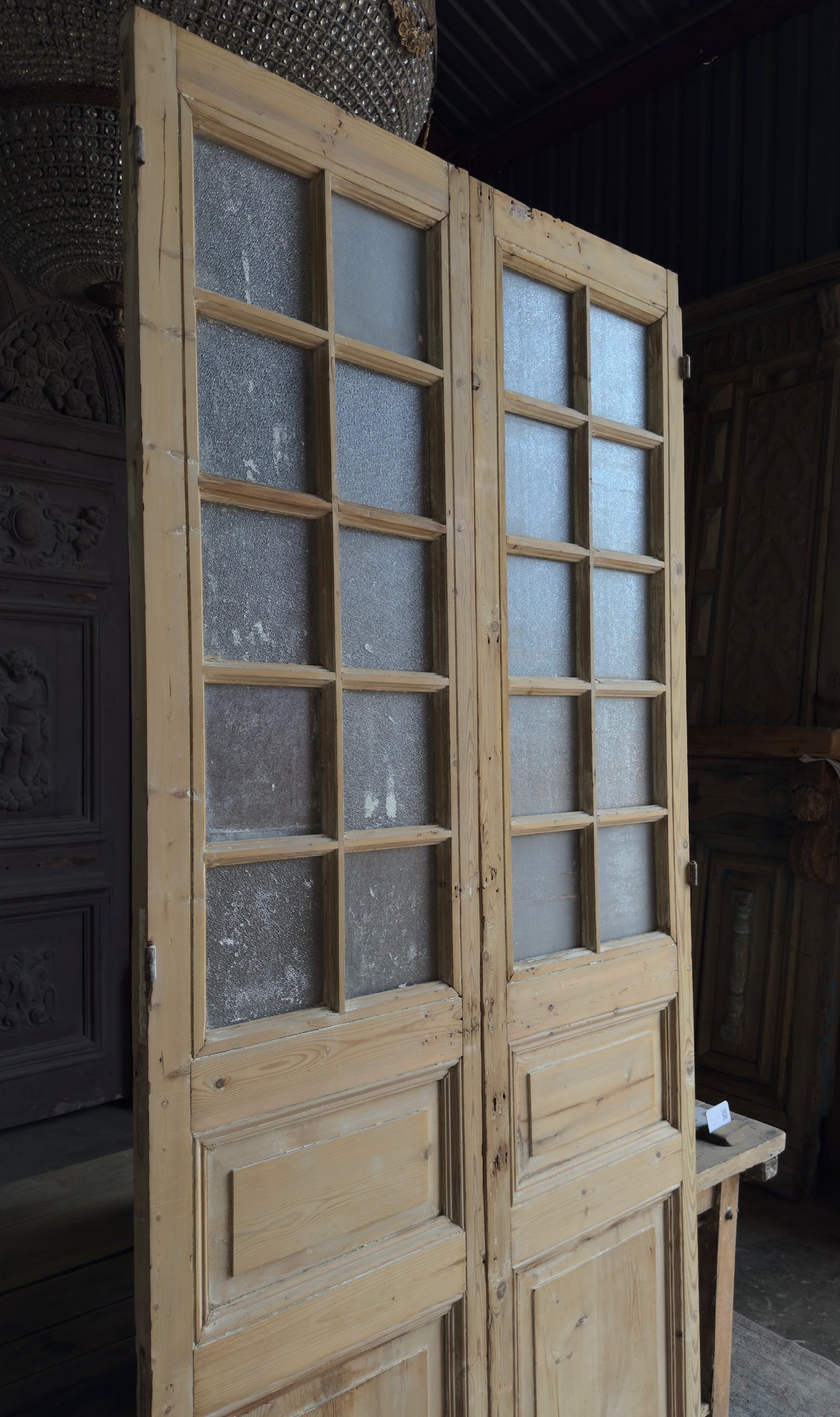 20 Lite Antique Glass French Doors - 43.75x100 K477