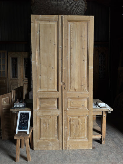 3 Panel Antique Solid French Doors - 45x99.75 J367