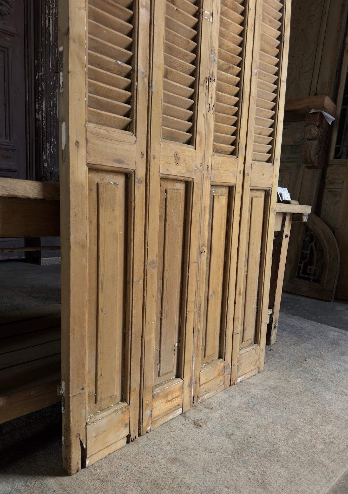 European French Antique Louvered Shutters - 40x85.5 K406