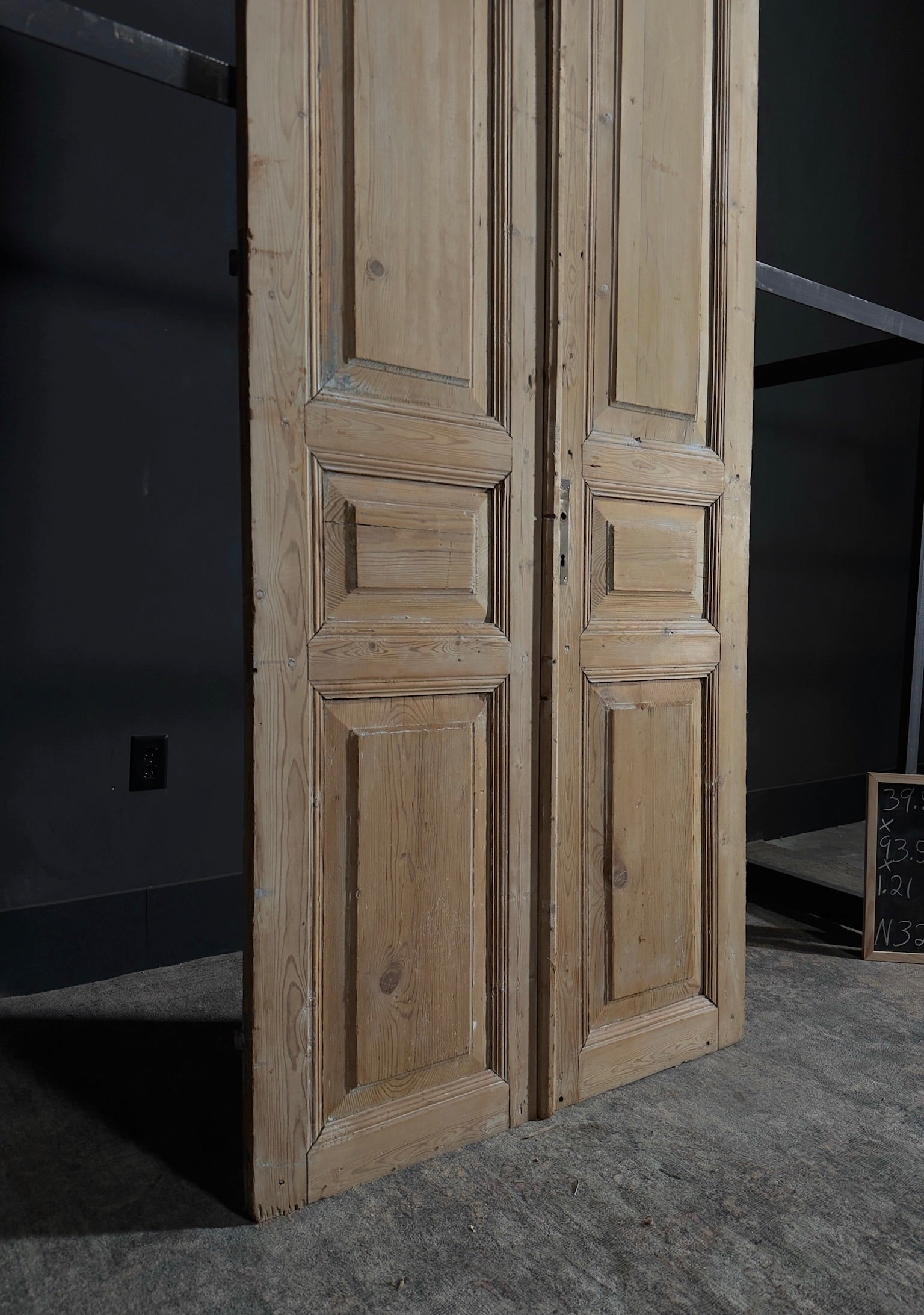 Antique 3 Panel Double Doors - 39.5x93.5 - N32