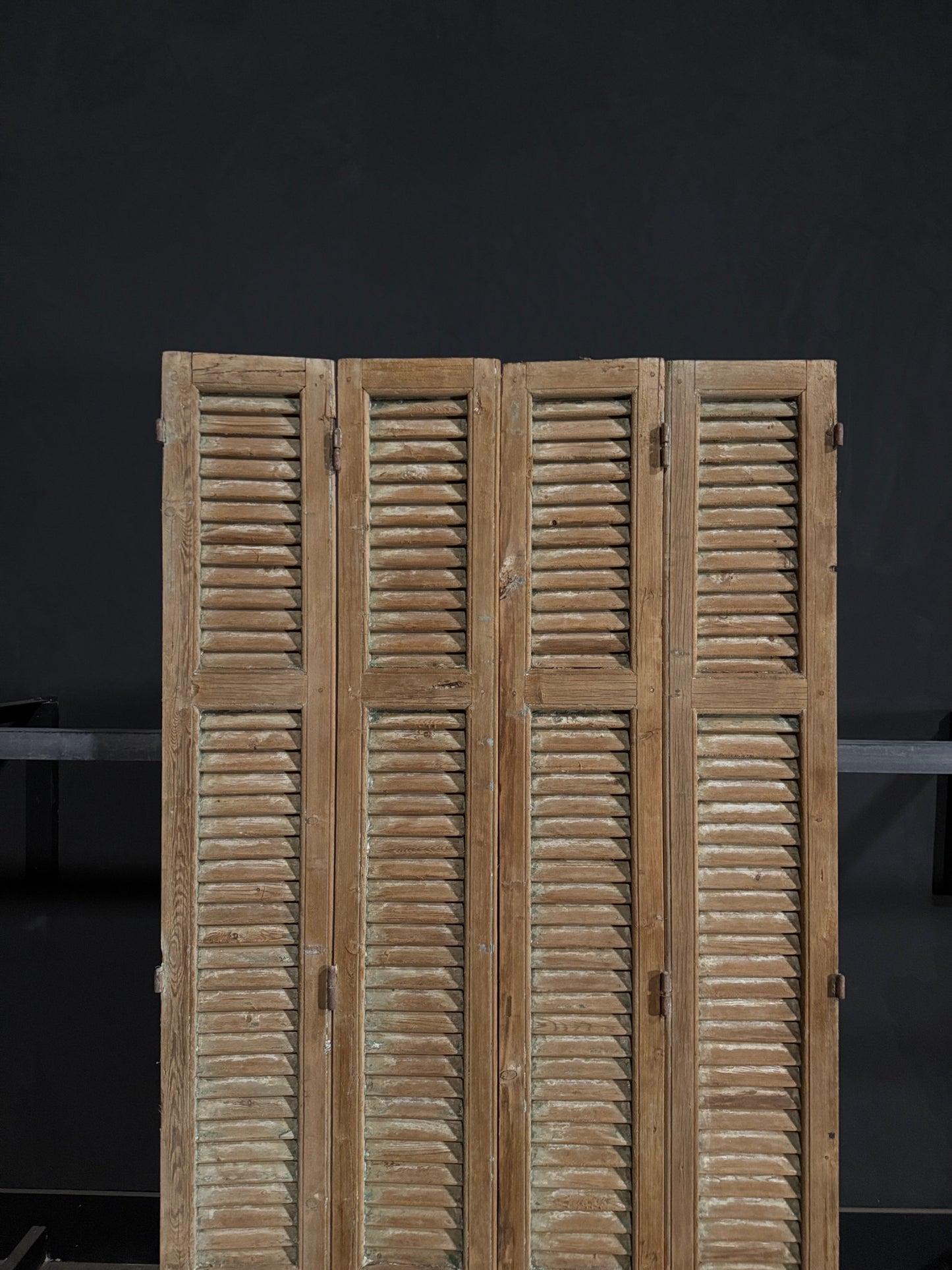 Antique Louvered 3 Panel Bi-Fold Doors - 44.25x85 - N301
