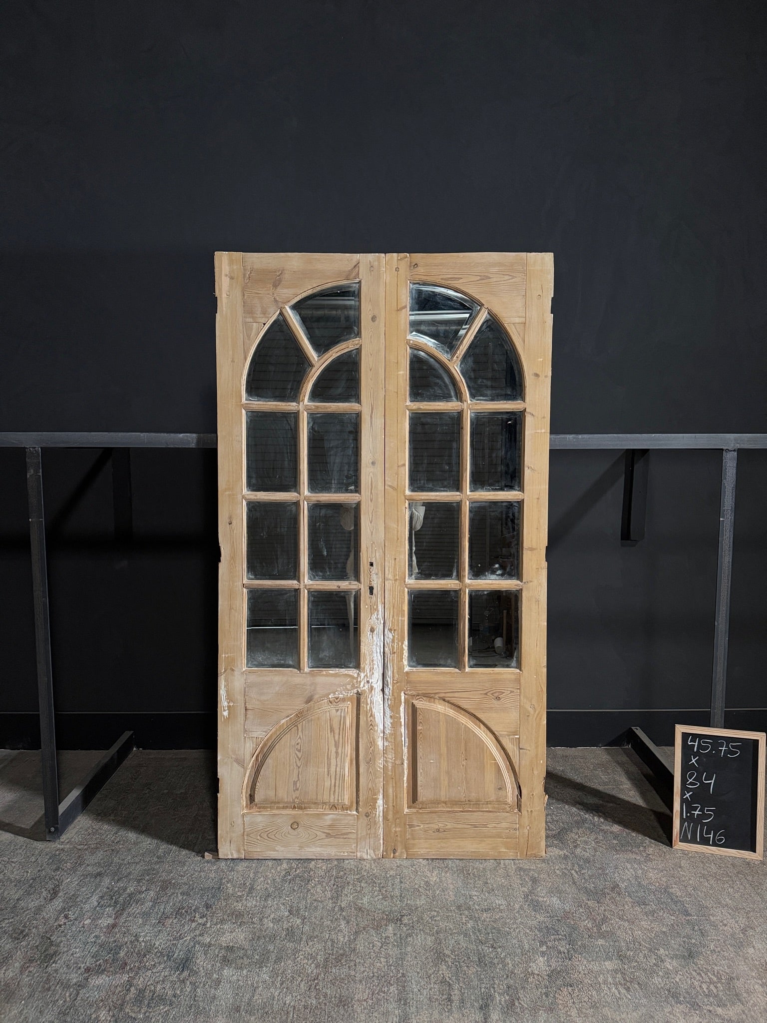 Antique Mirrored 7 Lite French Doors - 45.75x84 - N146