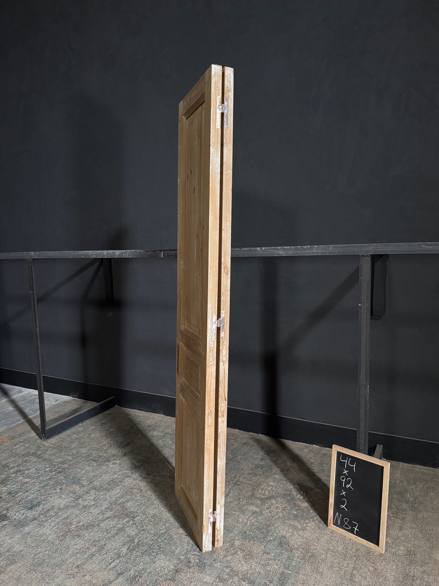 Antique 3 Panel Solid Double Doors - 44x92 - N87