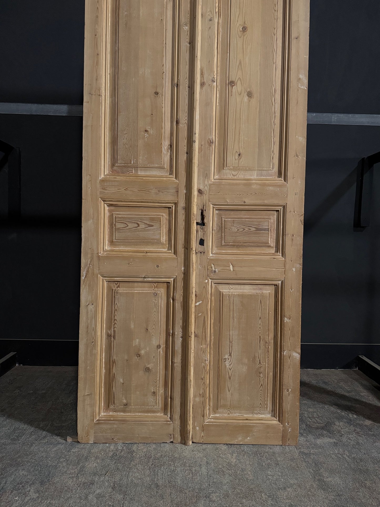 Antique 3 Panel Solid Double Doors - 39.5x94.5 - N381