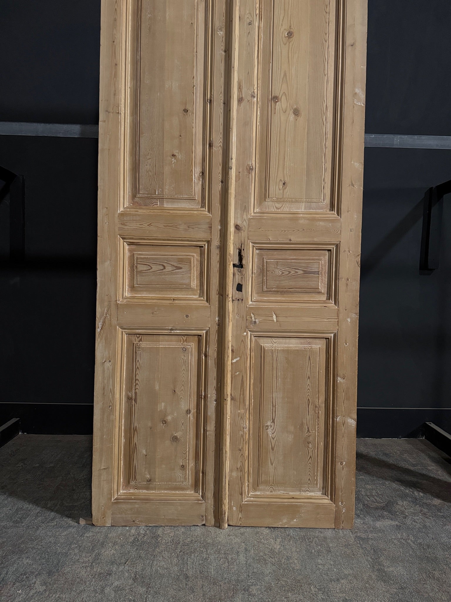Antique 3 Panel Solid Double Doors - 39.5x94.5 - N381