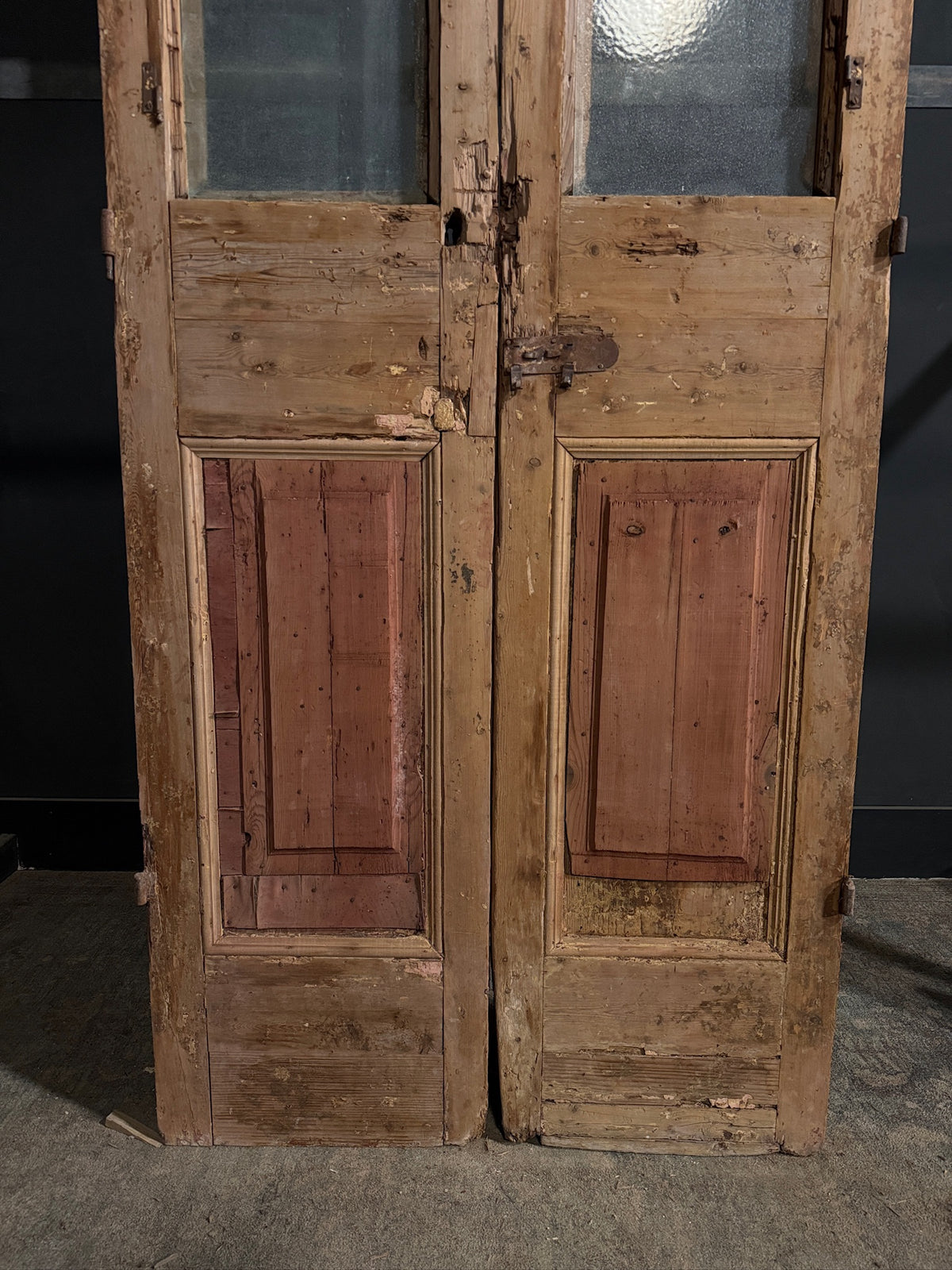 Antique Carved 1 Lite French Doors - 39.25x100.5 - N700