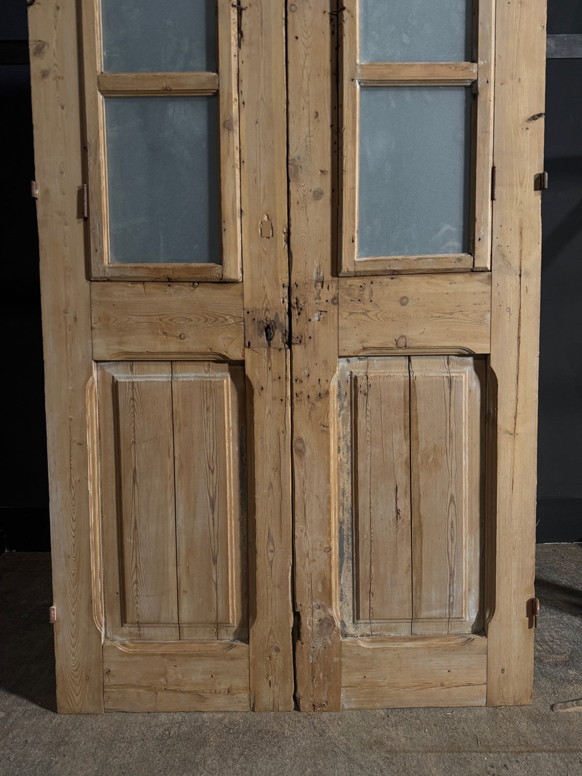 Antique Carved 2 Lite French Doors - 43x93 - N613