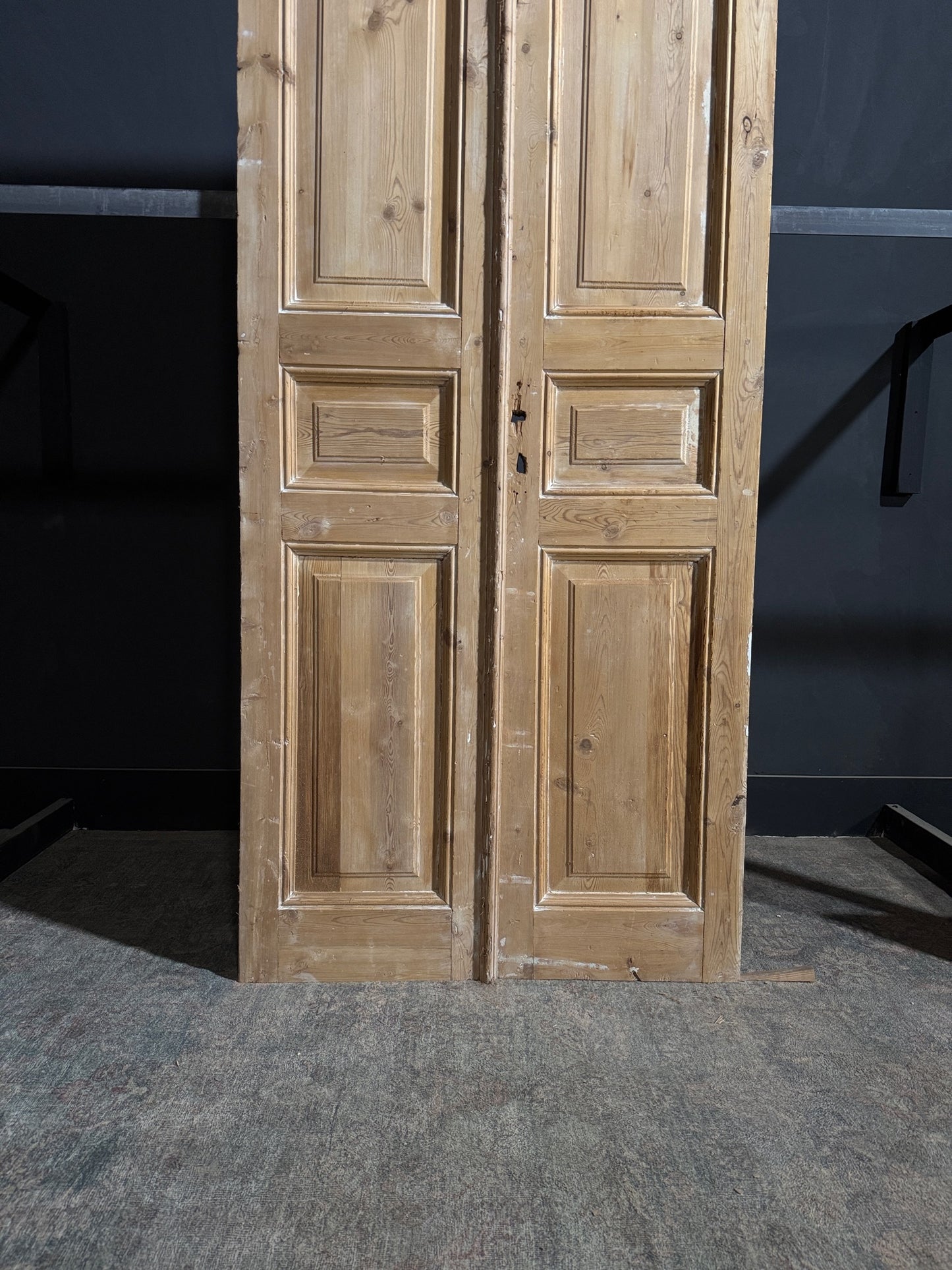 Antique 3 Panel Solid Double Doors - 39x95 - N178