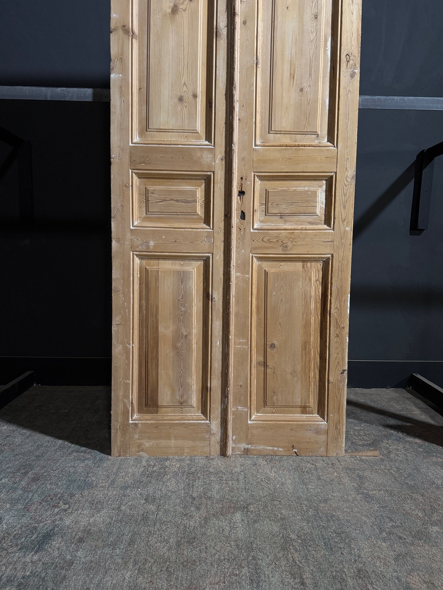 Antique 3 Panel Solid Double Doors - 39x95 - N178
