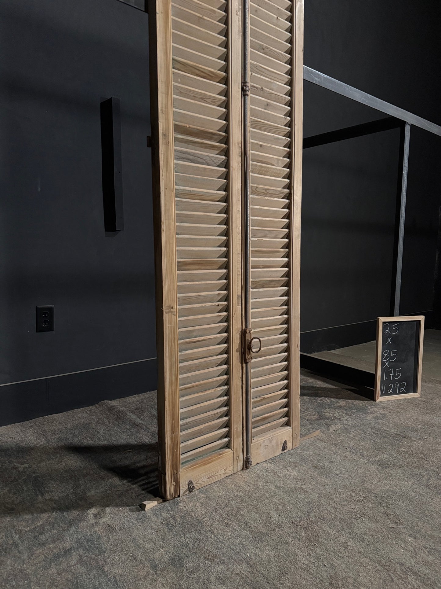 Antique Louvered Double Doors - 25x85 - N292
