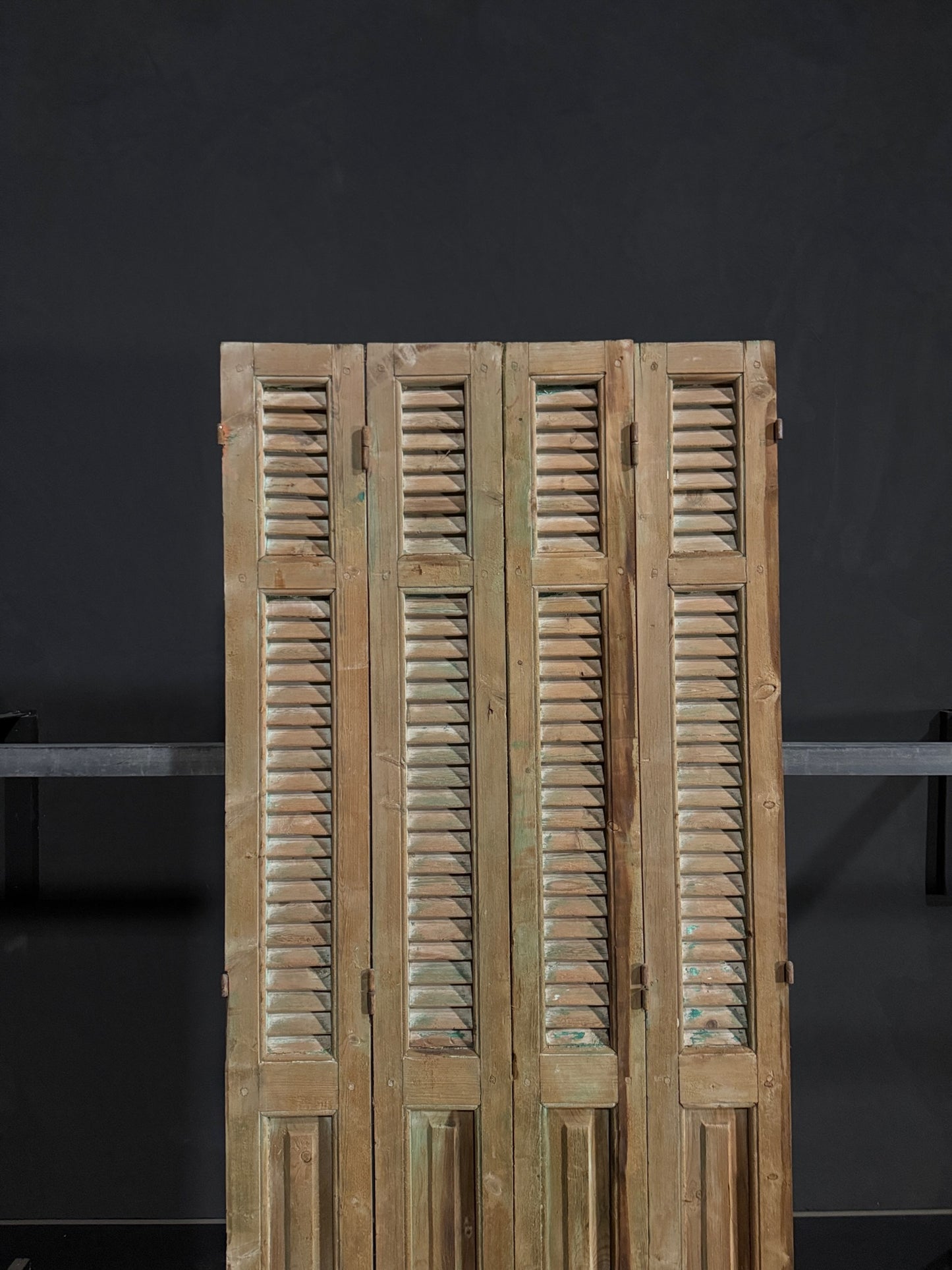 Antique Louvered 3 Panel Bi-Fold Doors - 36x86 - N297