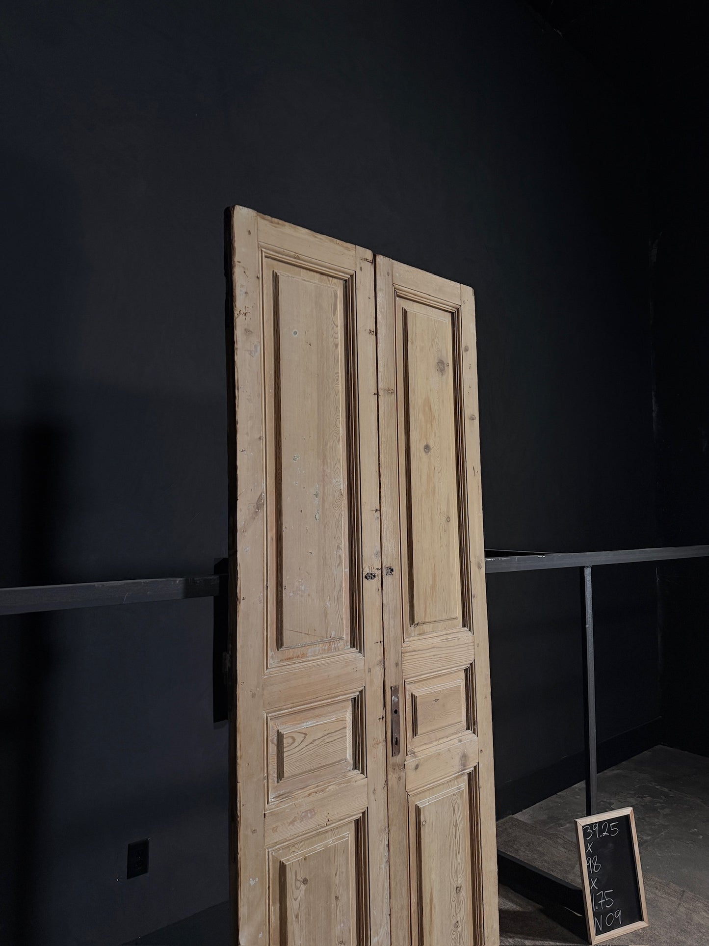 Antique Iron 3 Panel Double Doors - 39.25x98 - N09