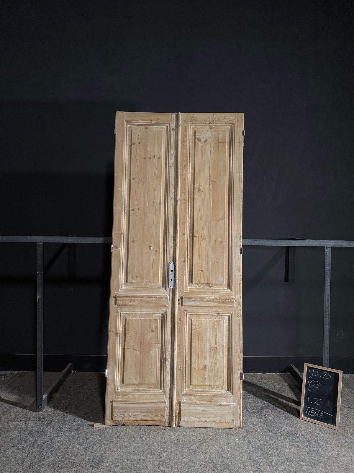 Antique 2 Panel Solid Double Doors - 43.75x103 - N548