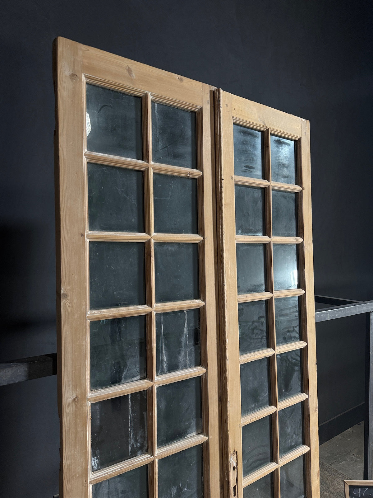 Antique Glass 14 Lite French Doors - 47.25x96.5 - N671