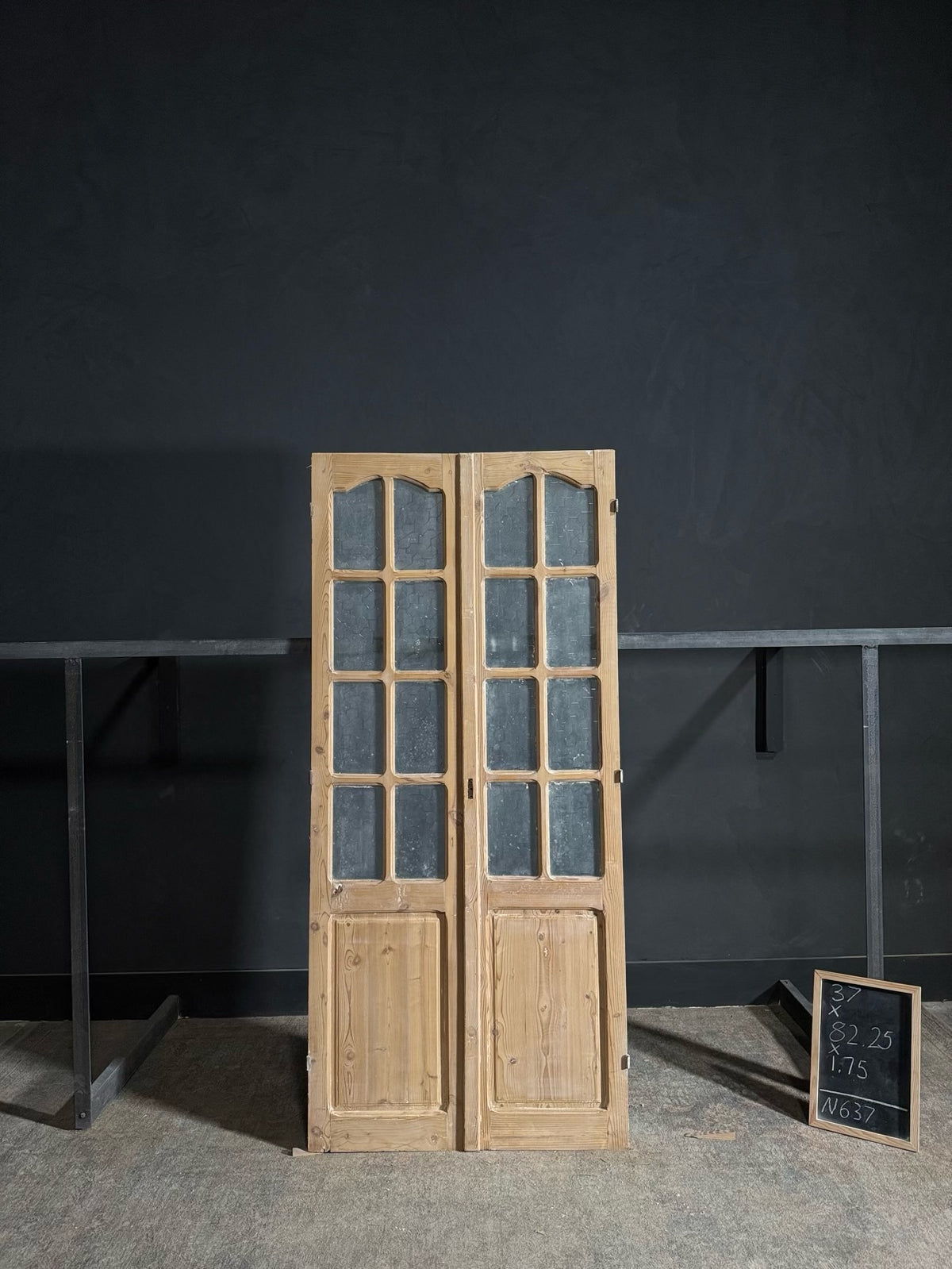 Antique Obscured Glass 8 Lite French Doors - 37x82.25 - N637