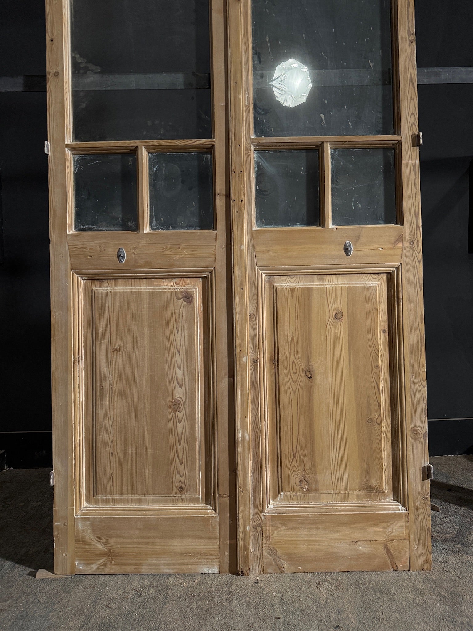 Antique Glass 5 Lite French Doors - 44.25x93 - N491