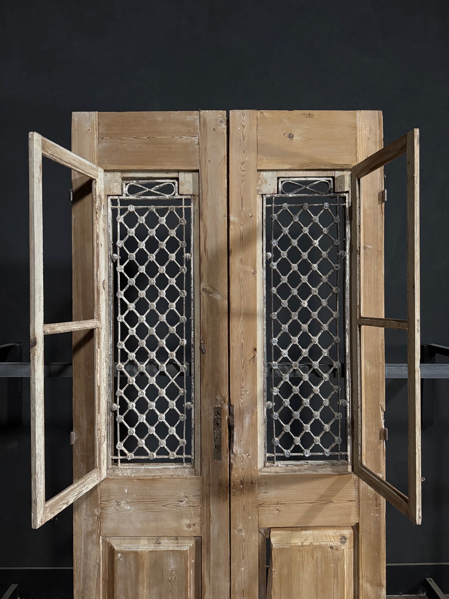 Antique Iron French Doors - 46.75x98.25 - N382