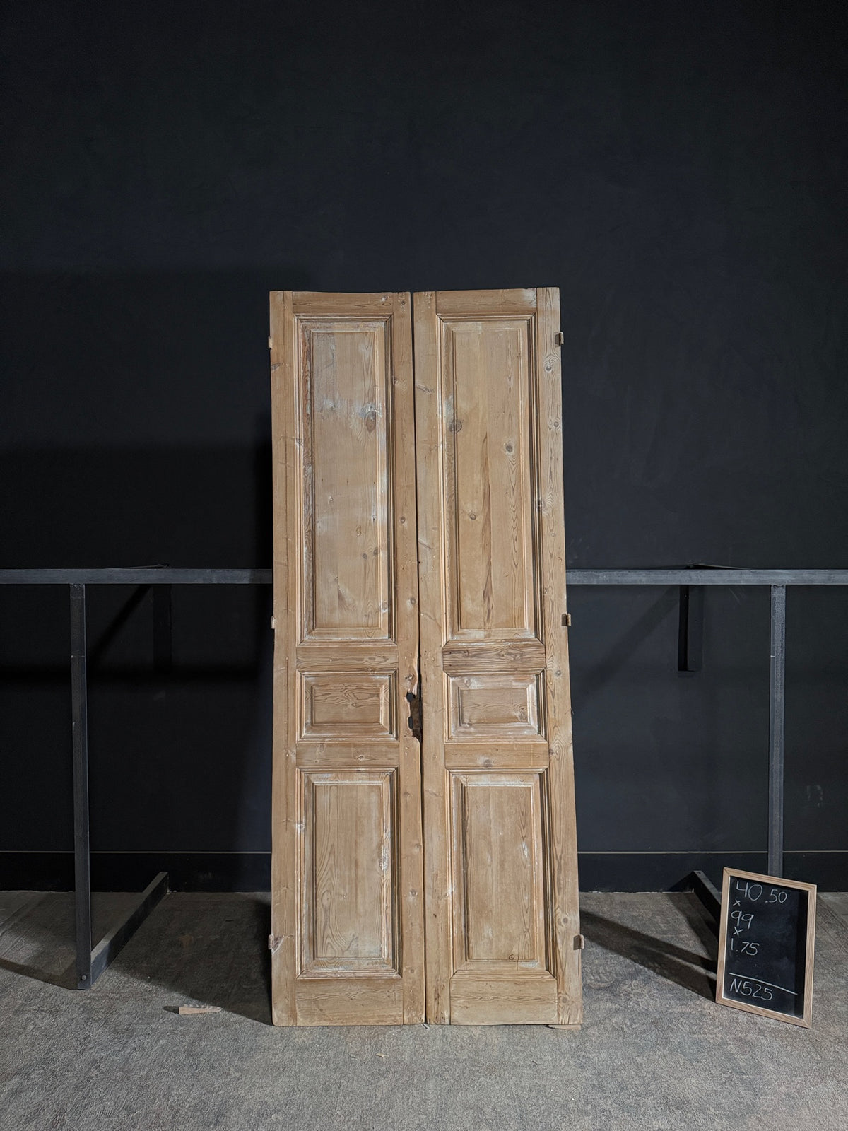 Antique 3 Panel Solid Double Doors - 40.5x99 - N525