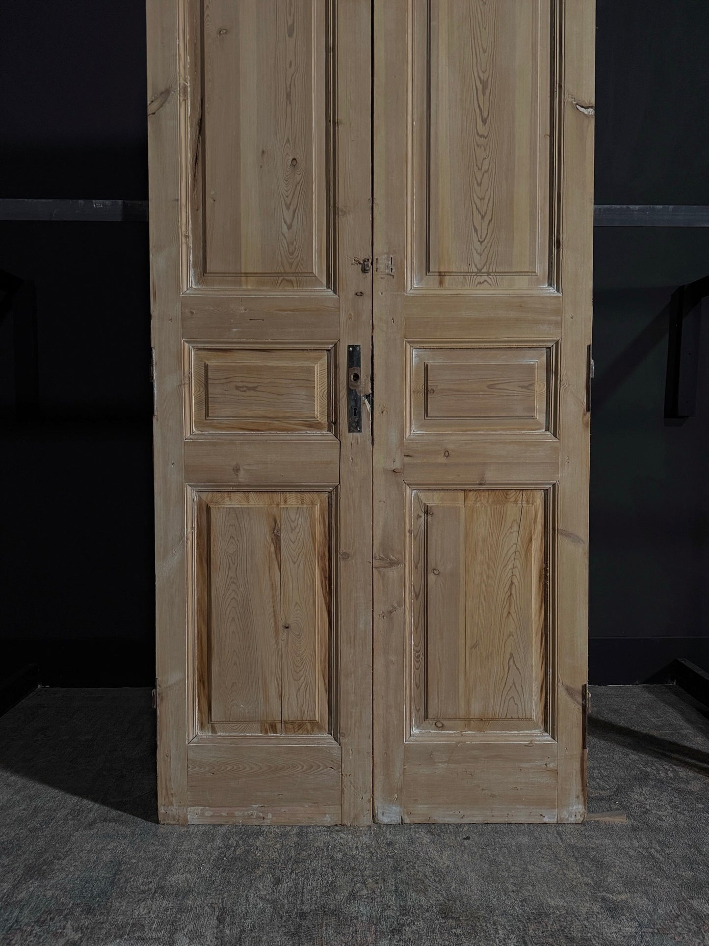 Antique Iron 3 Panel Double Doors - 41.75x98.75 - N23