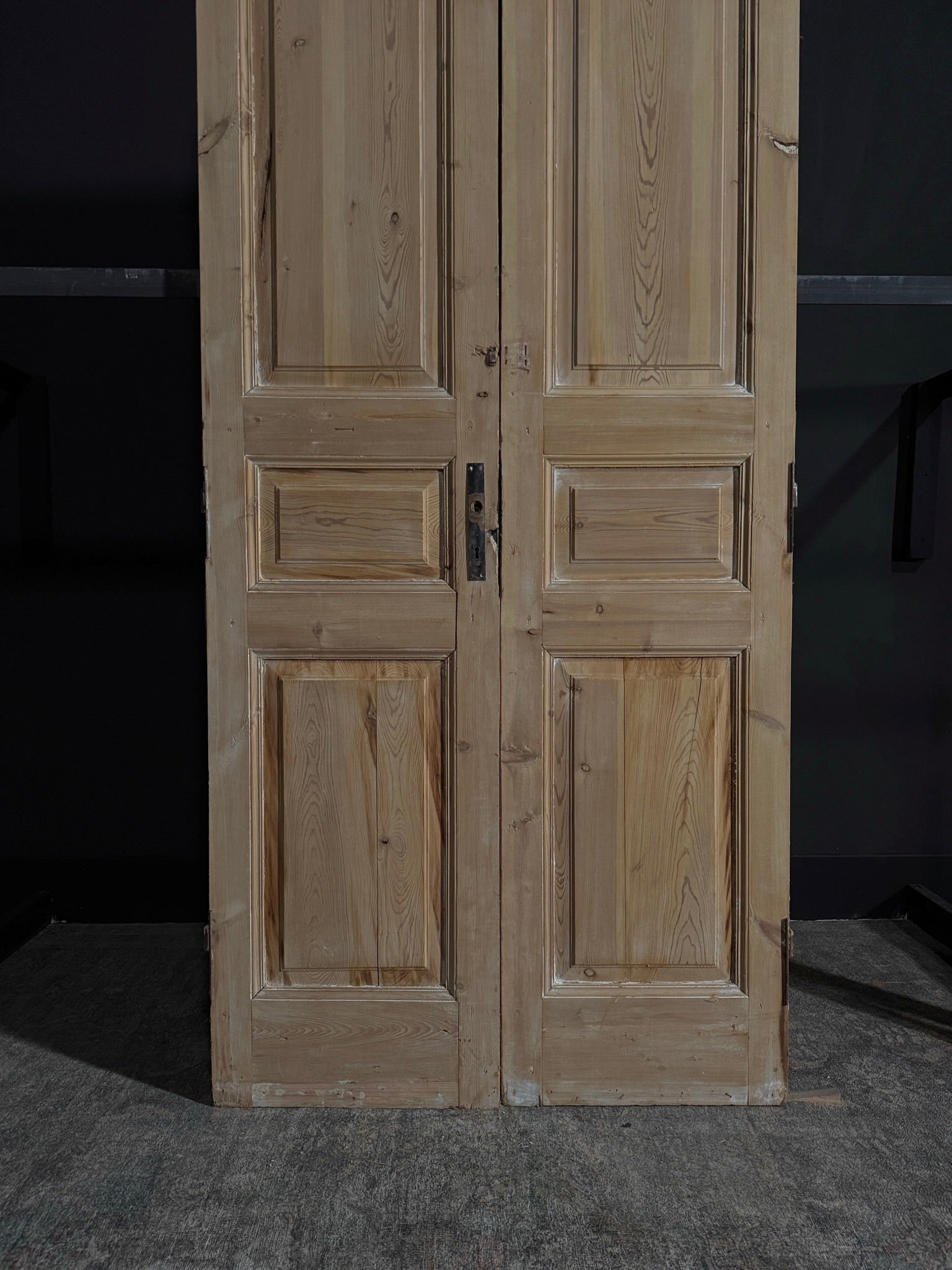 Antique Iron 3 Panel Double Doors - 41.75x98.75 - N23