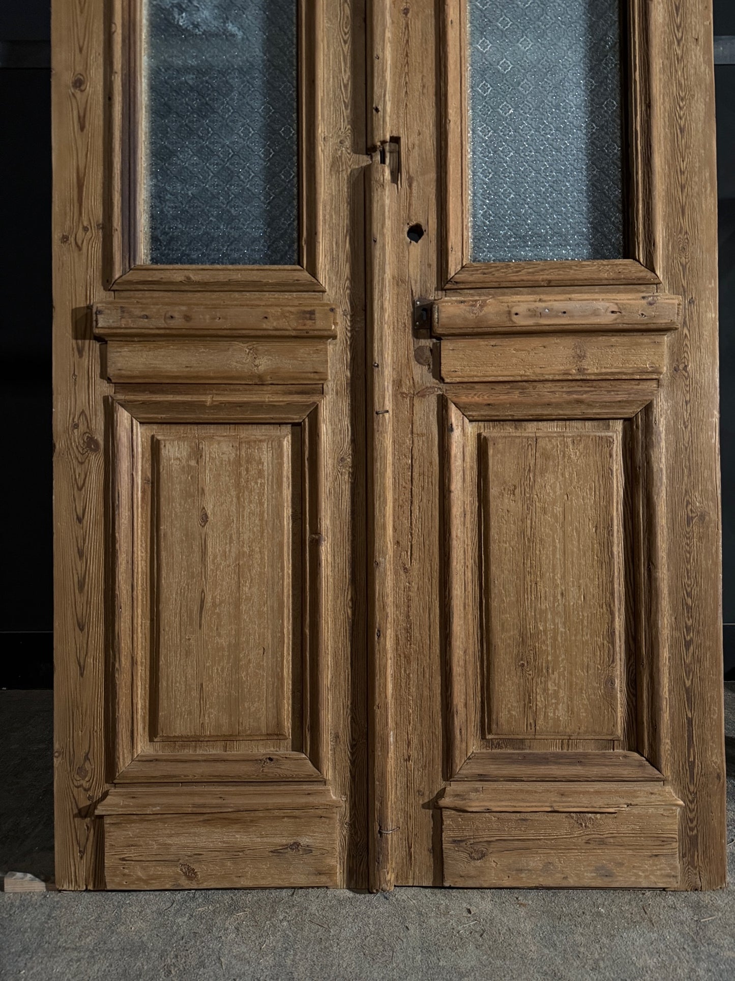 Antique Obscured Glass 1 Lite French Doors - 45.75x95 - N572
