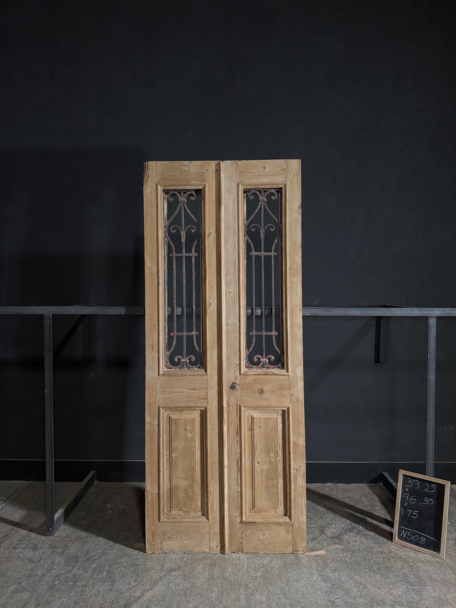 Antique Iron French Doors - 39.25x96.5 - N508