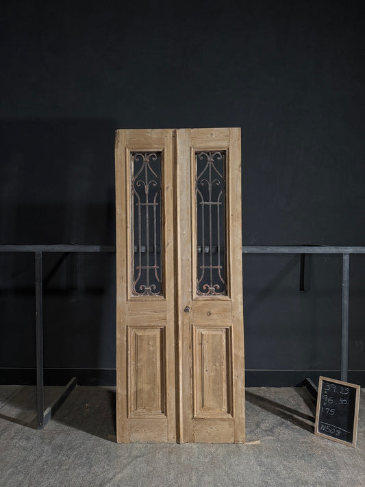 Antique Iron French Doors - 39.25x96.5 - N508