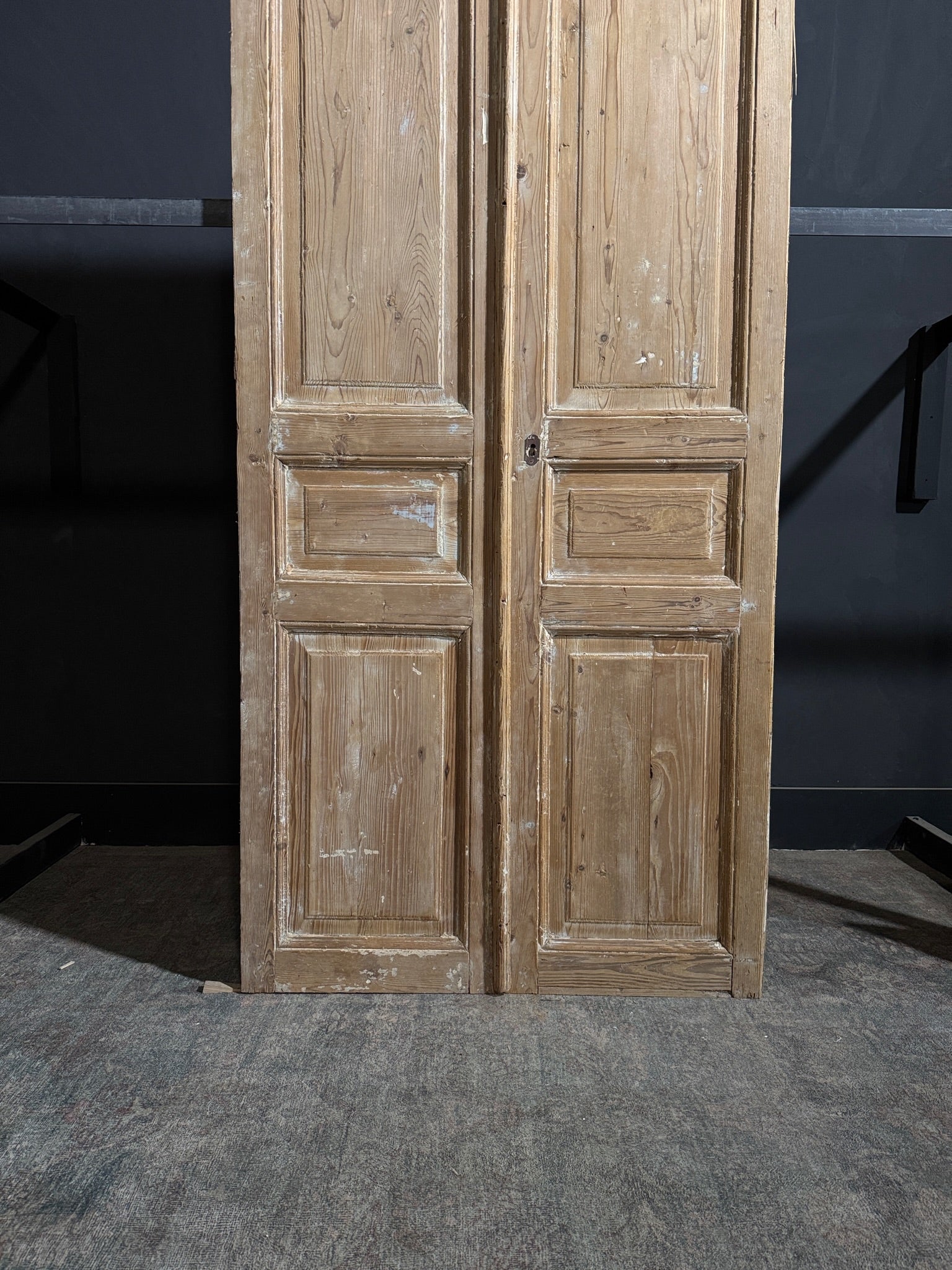 Antique 3 Panel Solid Double Doors - 40.5x89.5 - N240