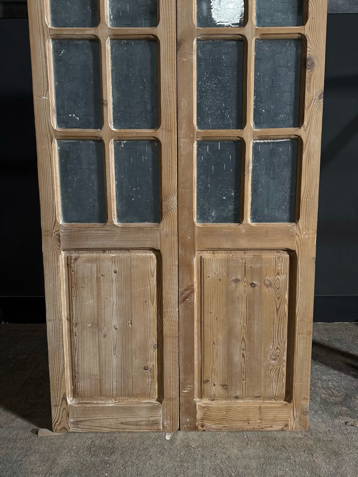 Antique Obscured Glass 8 Lite French Doors - 37x82.25 - N637
