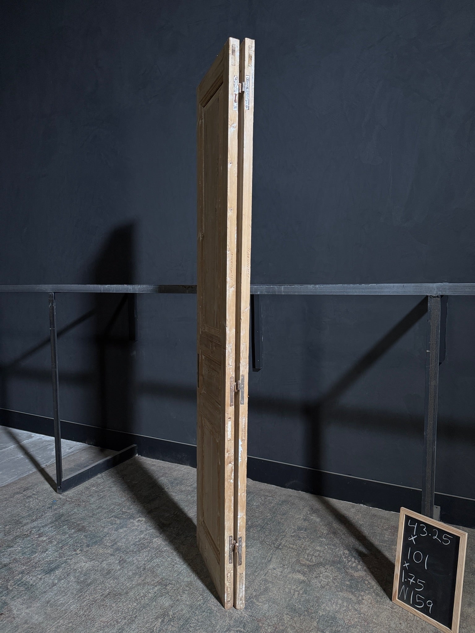 Antique 3 Panel Solid Double Doors - 43.25x101 - N159