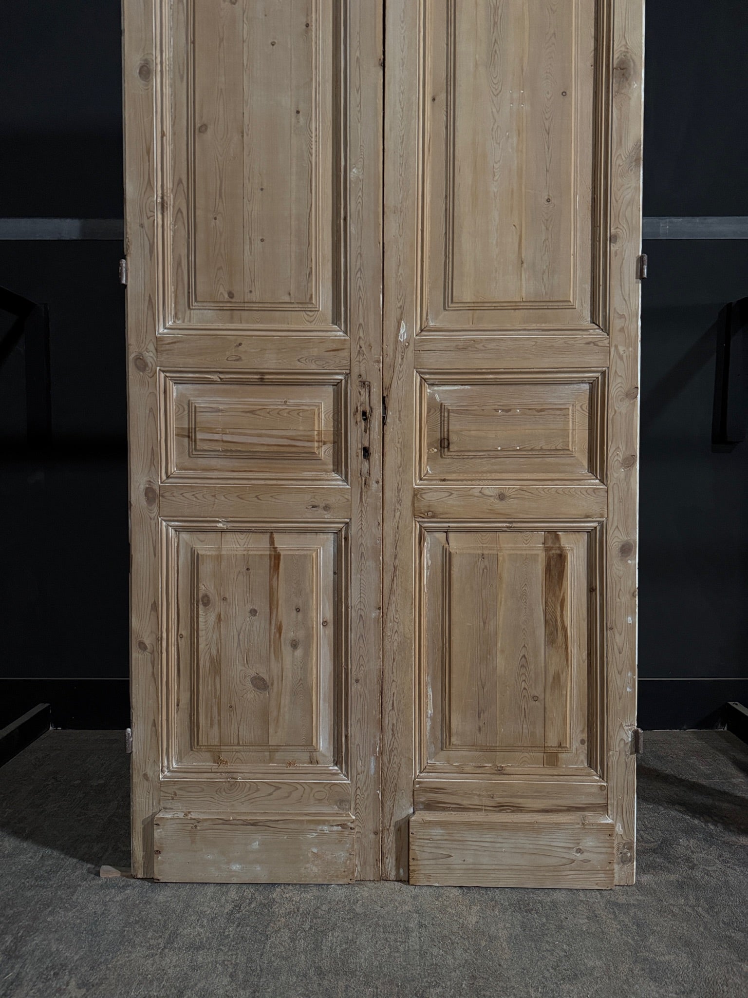 Antique 3 Panel Solid Double Doors - 45.5x102.25 - N349