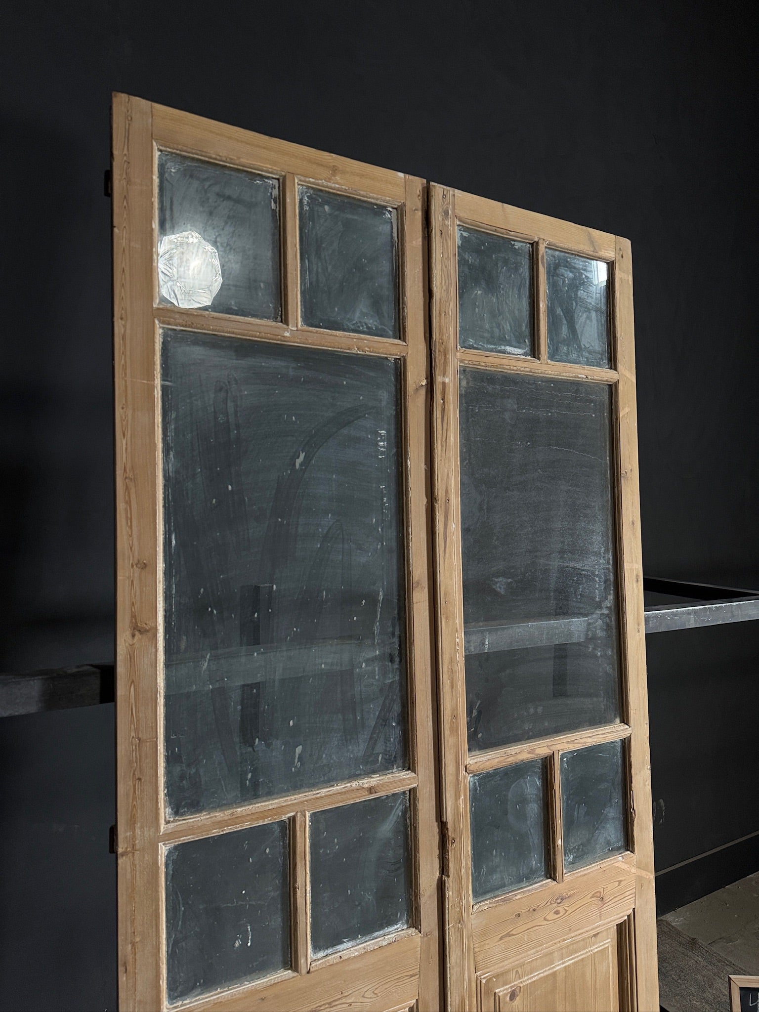 Antique Glass 5 Lite French Doors - 44.25x93 - N491