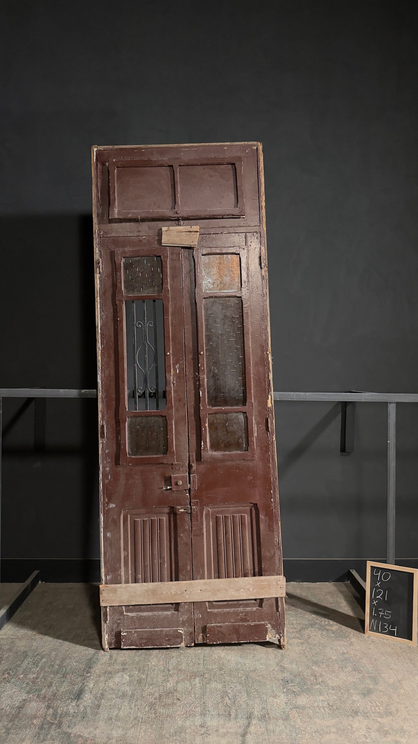 Antique Iron French Doors - 40x121 - N134