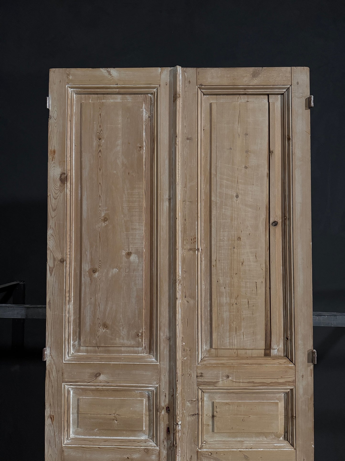 Antique 3 Panel Solid Double Doors - 43.75x100.75 - N395