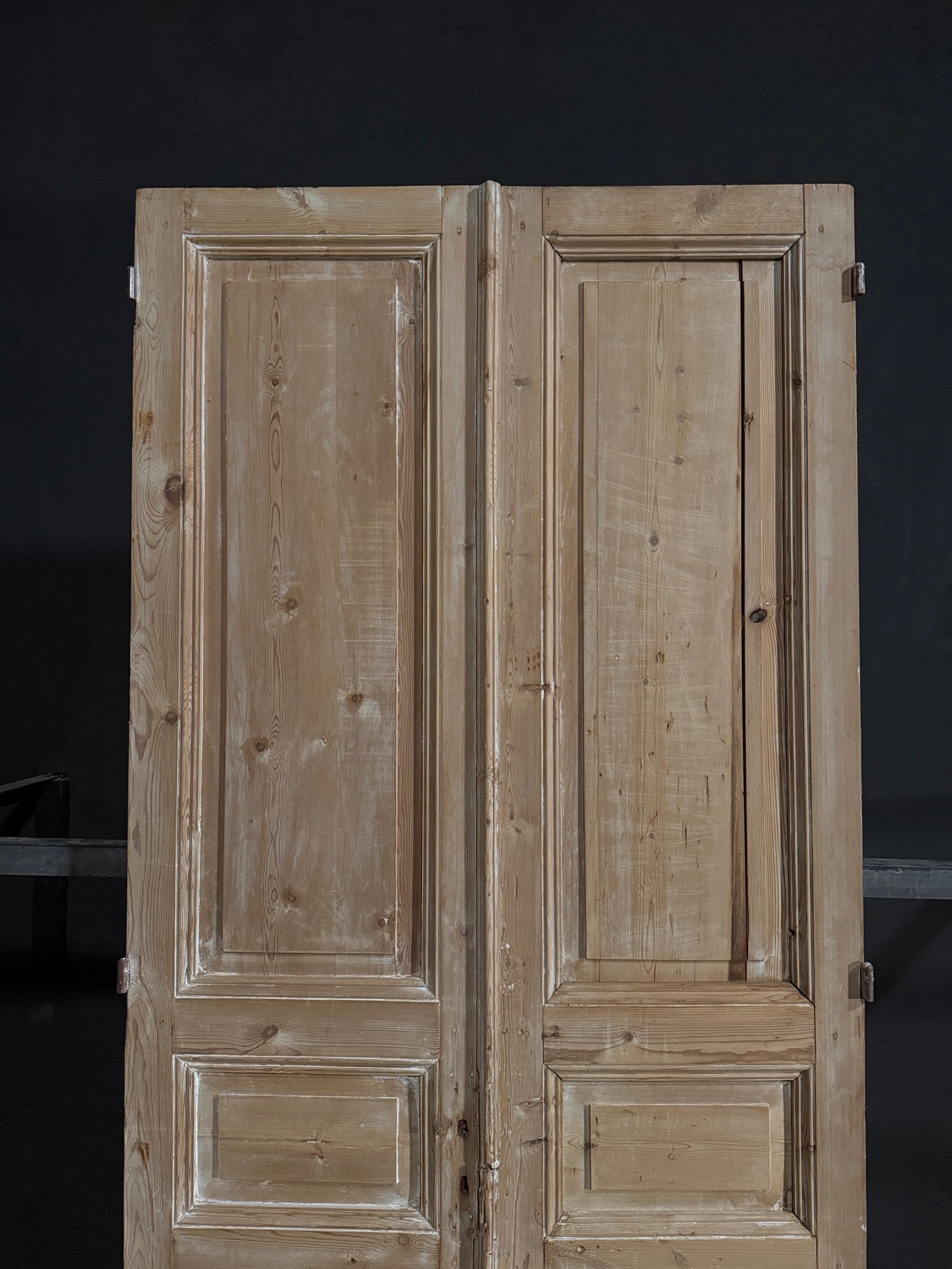 Antique 3 Panel Solid Double Doors - 43.75x100.75 - N395