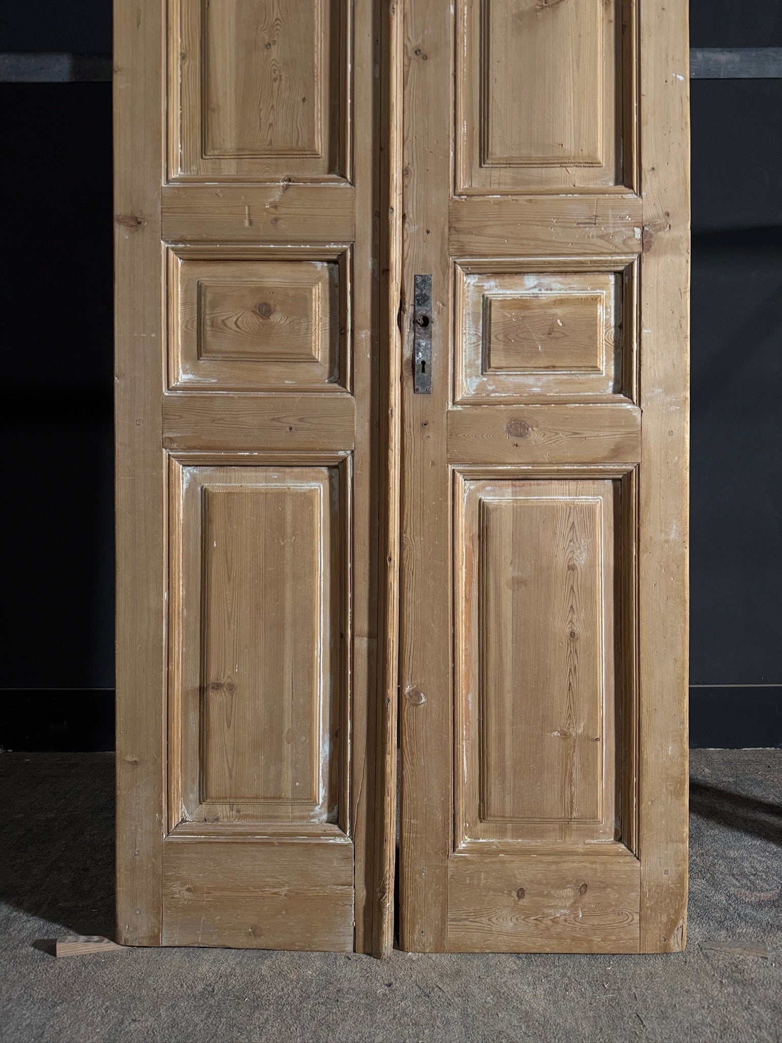 Antique 3 Panel Solid Double Doors - 37.5x97.5 - N608
