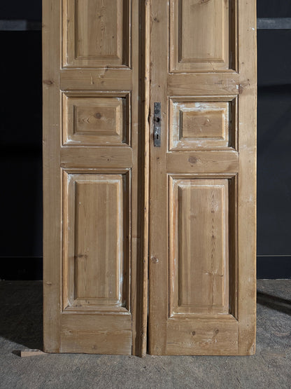 Antique 3 Panel Solid Double Doors - 37.5x97.5 - N608