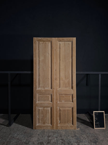 Antique 3 Panel Double Doors - 45x96 - N01
