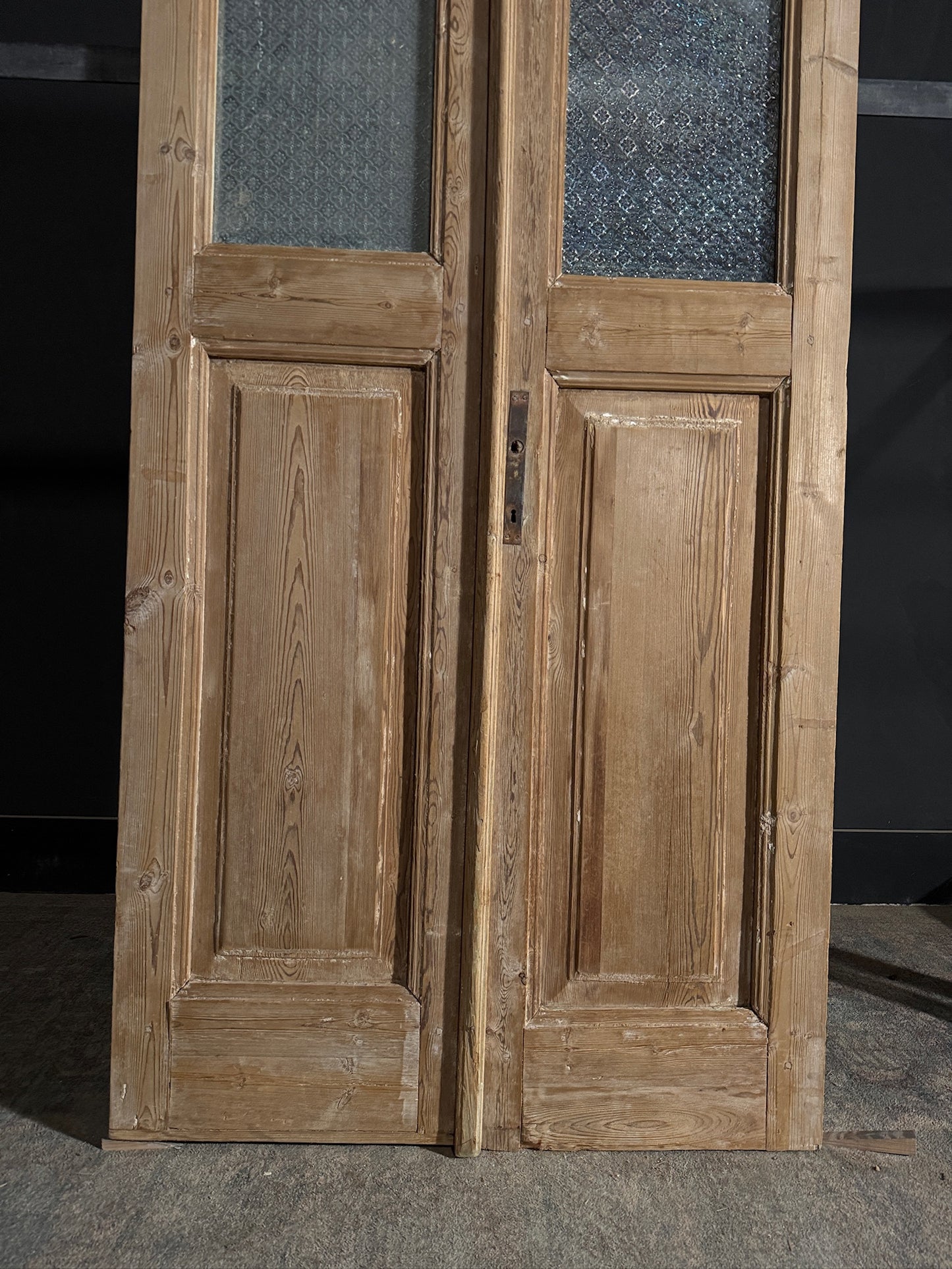 Antique Obscured Glass 2 Lite French Doors - 38.75x94.25 - N478