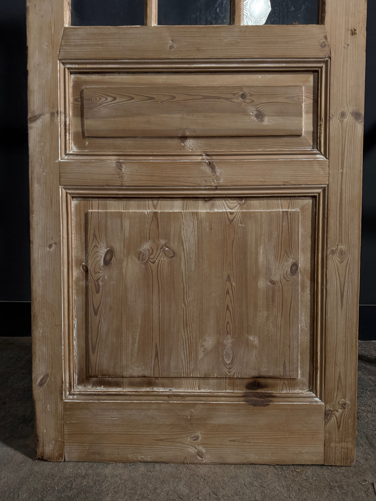 Antique Raised Panel Glass Pantry Door - 32x86.25 - N759