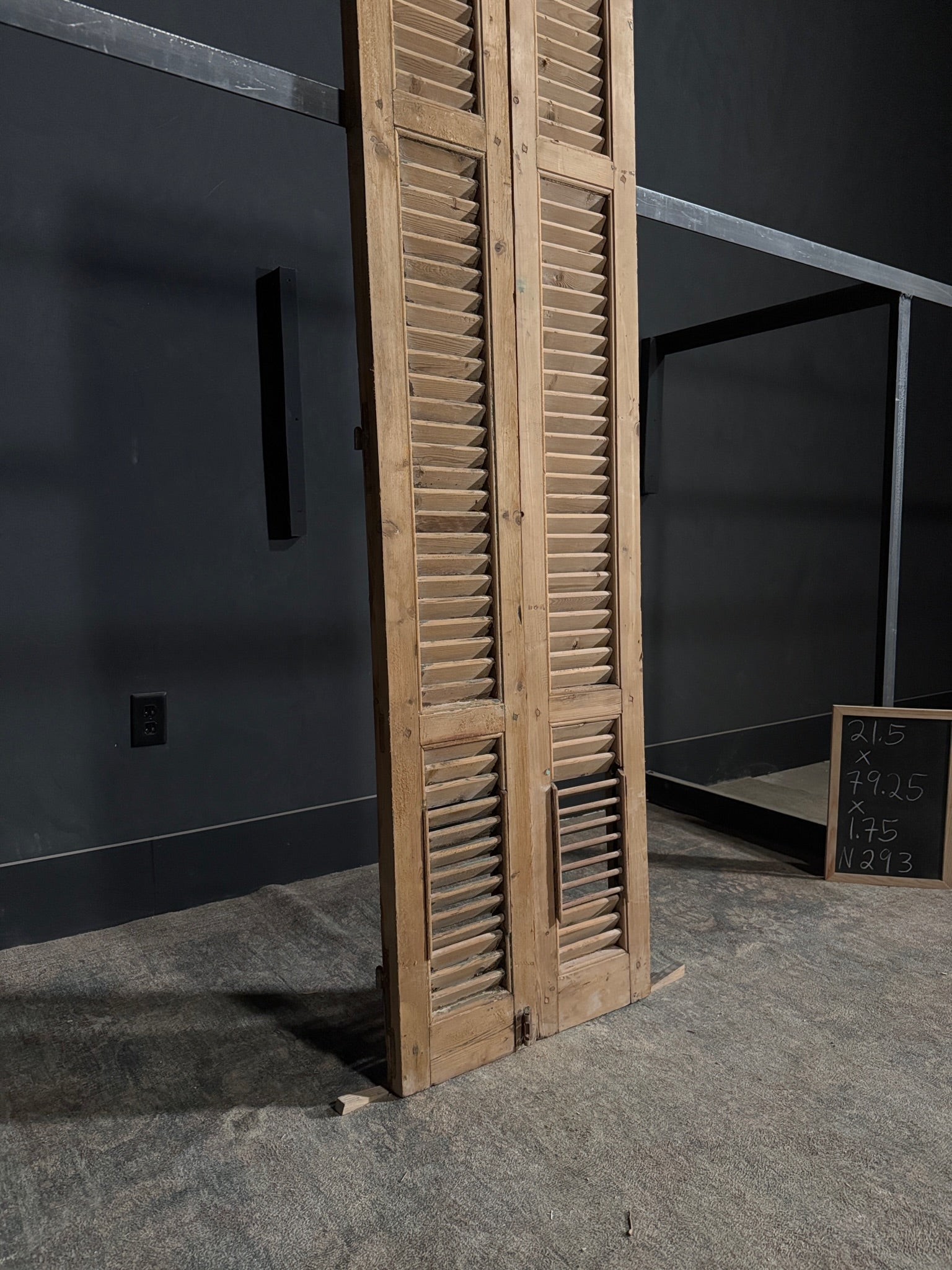 Antique Louvered Double Doors - 21.5x79.25 - N293