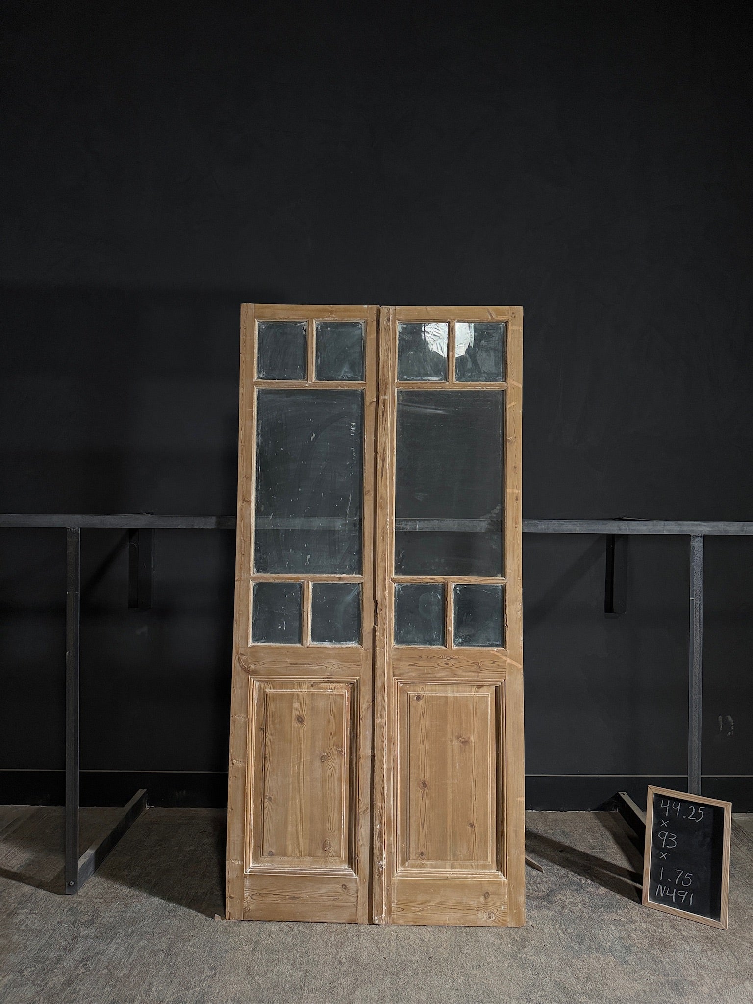 Antique Glass 5 Lite French Doors - 44.25x93 - N491