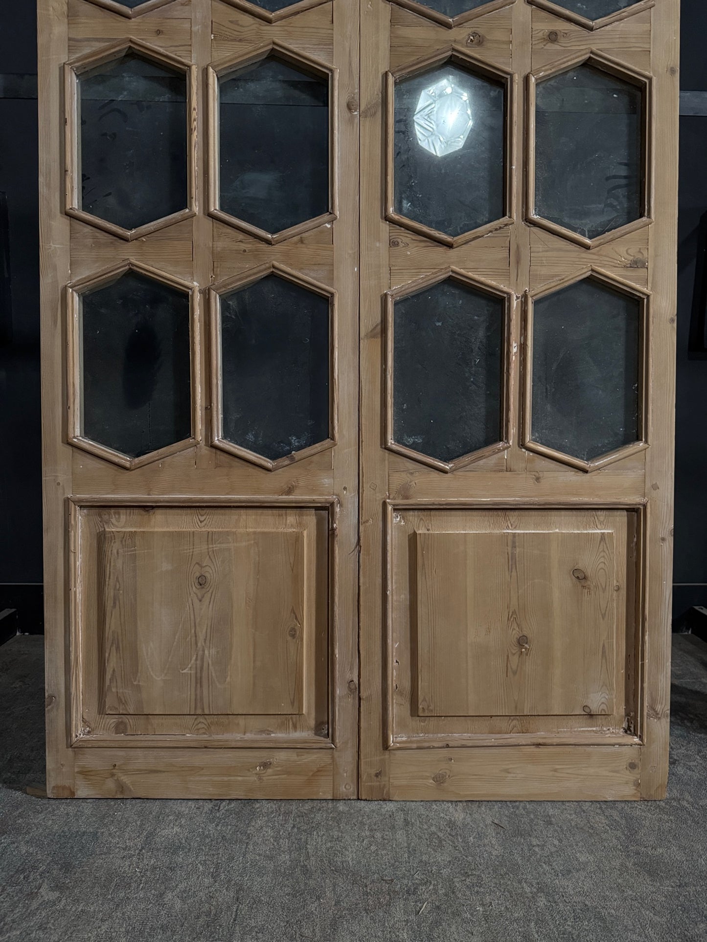 Antique Glass 6 Lite French Doors - 52.25x83 - N390