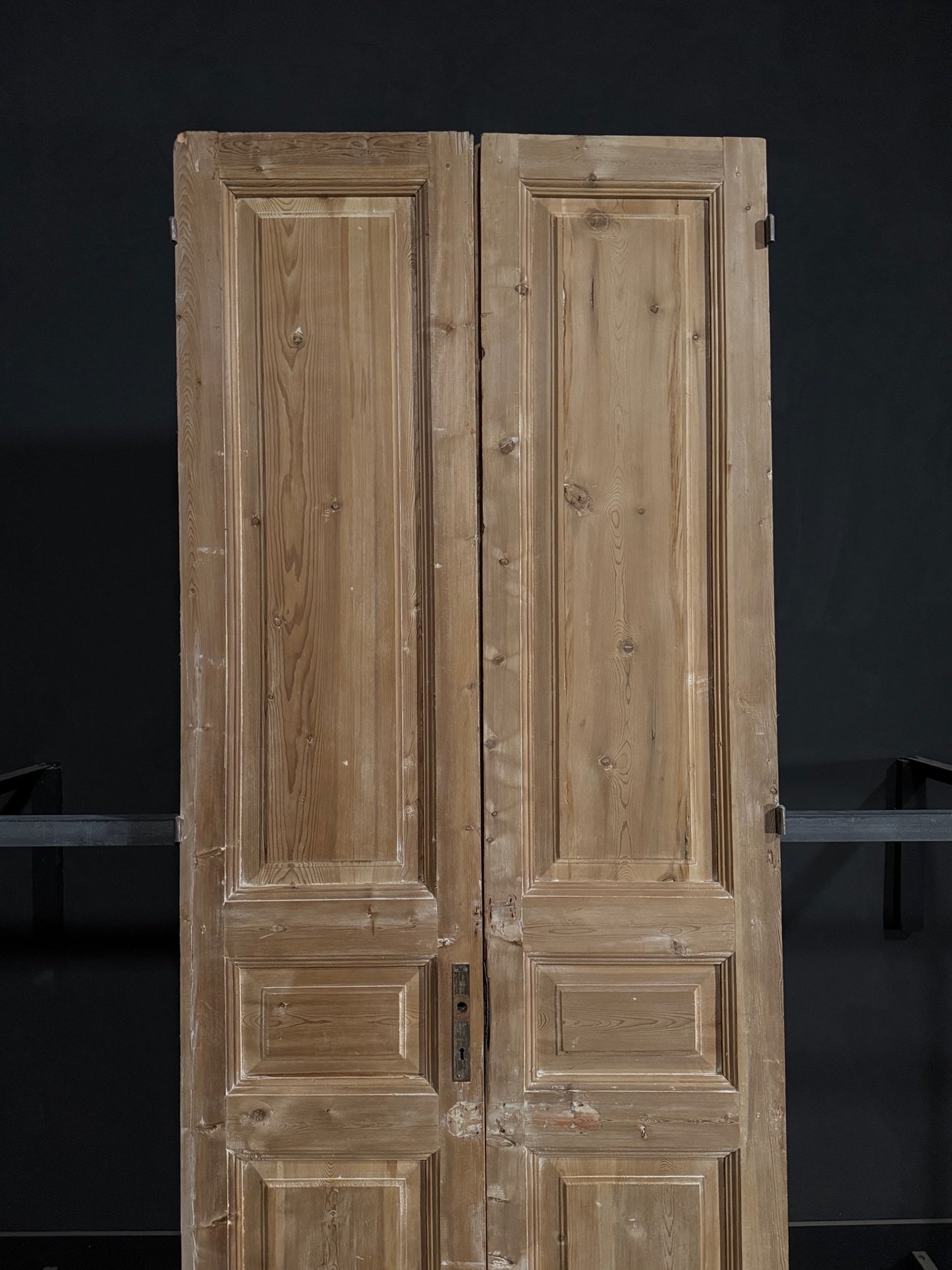 Antique 3 Panel Solid Double Doors - 43.25x110.75 - N332