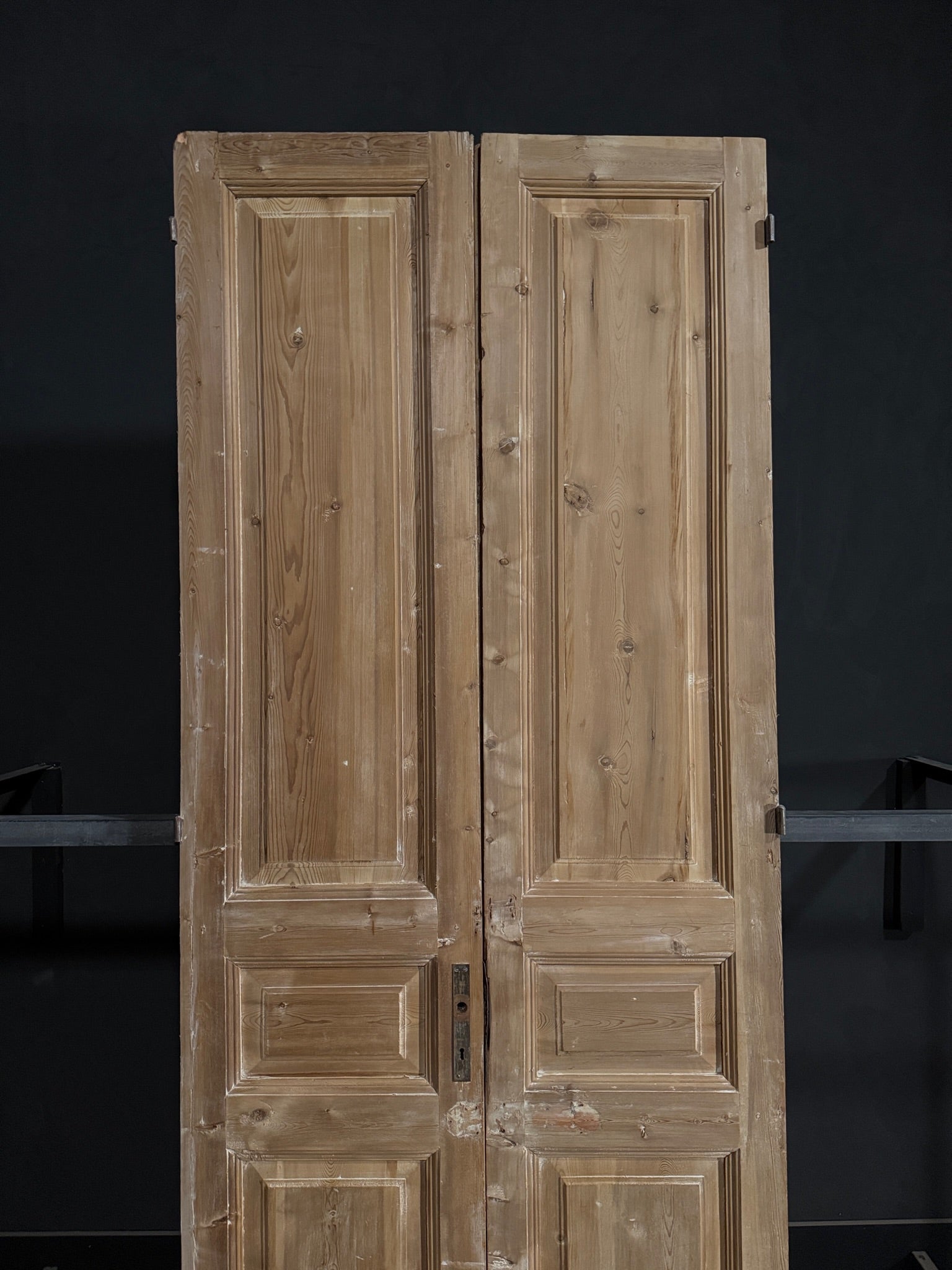 Antique 3 Panel Solid Double Doors - 43.25x110.75 - N332