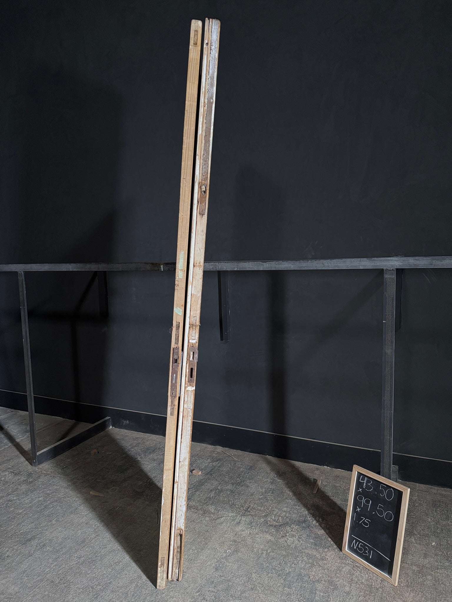 Antique 3 Panel Solid Double Doors - 43.5x99.5 - N531