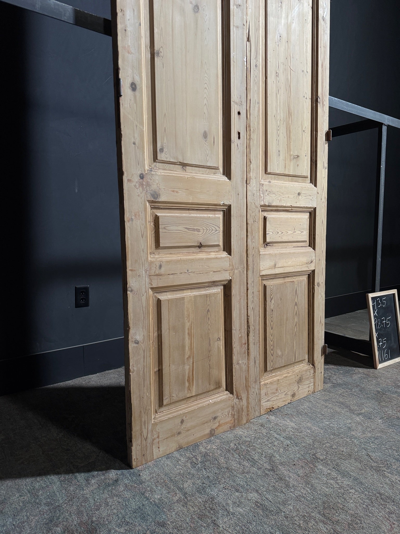 Antique 3 Panel Solid Double Doors - 43.5x98.75 - N161